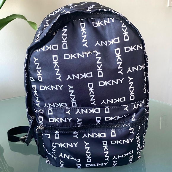 DKNY Logo Print Black Backpack - Picture 1 of 6